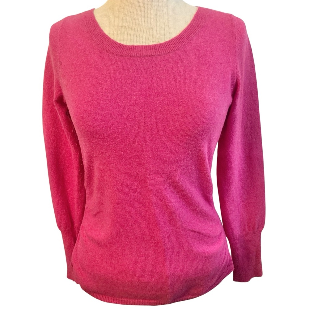 Banana Republic Italian Yarn Sweater Pink Fushsia Ribbed Wool Cashmere 884222 S